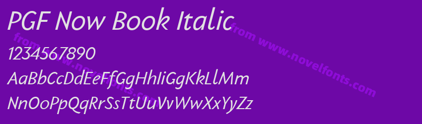 PGF Now Book ItalicPreview PGF Now Book ItalicPreview