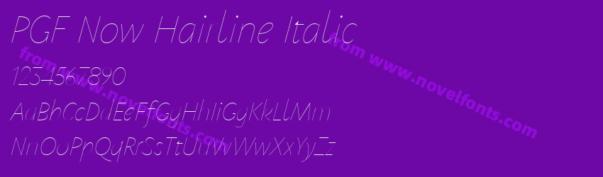 PGF Now Hairline ItalicPreview PGF Now Hairline ItalicPreview