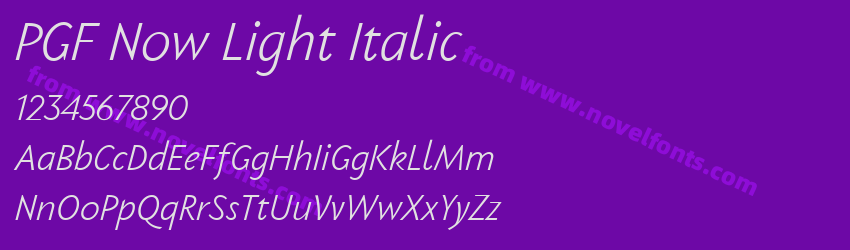PGF Now Light ItalicPreview PGF Now Light ItalicPreview