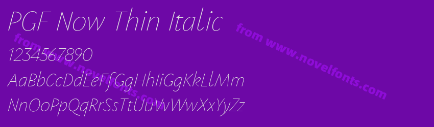 PGF Now Thin ItalicPreview PGF Now Thin ItalicPreview