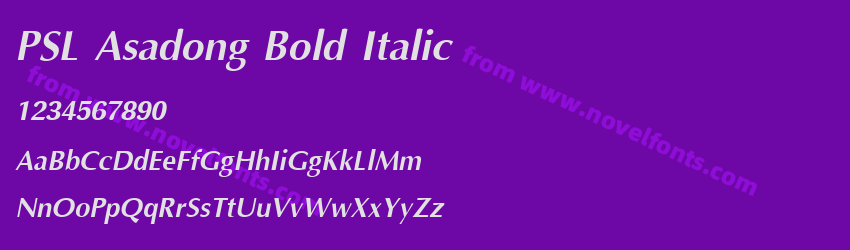 PSL Asadong Bold ItalicPreview PSL Asadong Bold ItalicPreview
