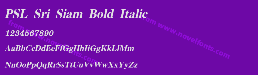 PSL Sri Siam Bold ItalicPreview PSL Sri Siam Bold ItalicPreview