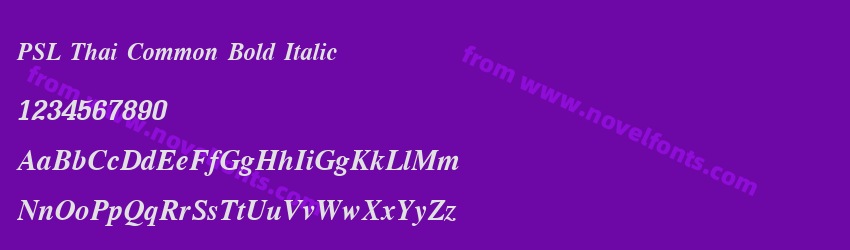 PSL Thai Common Bold ItalicPreview PSL Thai Common Bold ItalicPreview