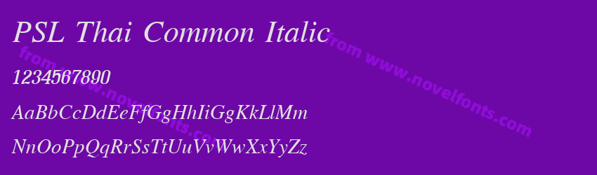 PSL Thai Common ItalicPreview PSL Thai Common ItalicPreview