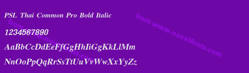 PSL Thai Common Pro Bold ItalicPreview PSL Thai Common Pro Bold ItalicPreview