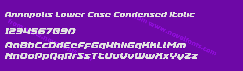 Annapolis Lower Case Condensed ItalicPreview