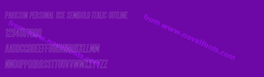 Parkson PERSONAL USE Semibold Italic OutlinePreview Parkson PERSONAL USE Semibold Italic OutlinePreview