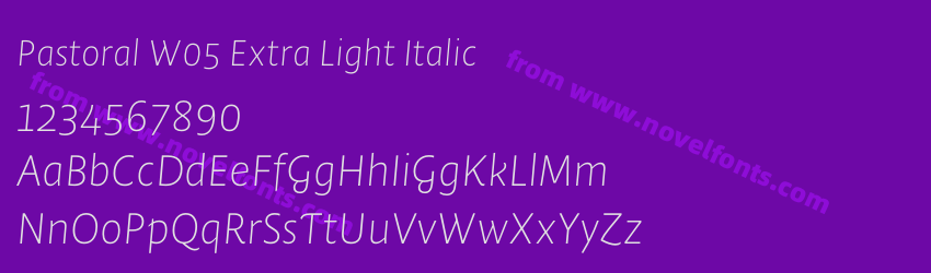 Pastoral W05 Extra Light ItalicPreview Pastoral W05 Extra Light ItalicPreview