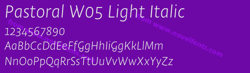 Pastoral W05 Light ItalicPreview Pastoral W05 Light ItalicPreview