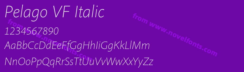 Pelago VF ItalicPreview Pelago VF ItalicPreview