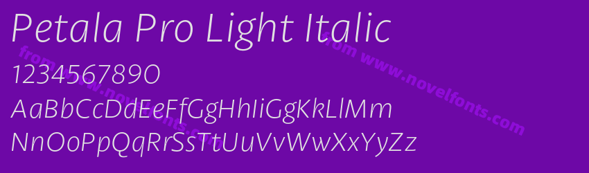 Petala Pro Light ItalicPreview Petala Pro Light ItalicPreview