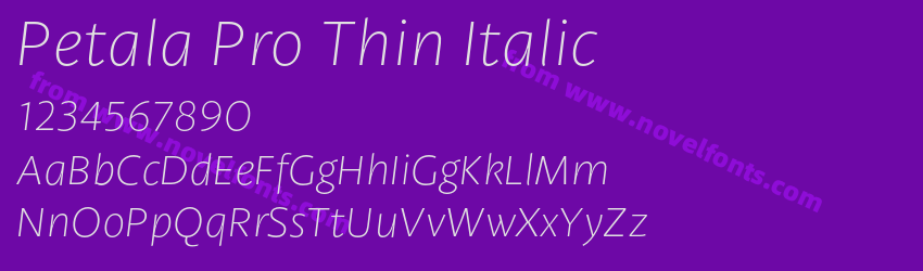 Petala Pro Thin ItalicPreview Petala Pro Thin ItalicPreview