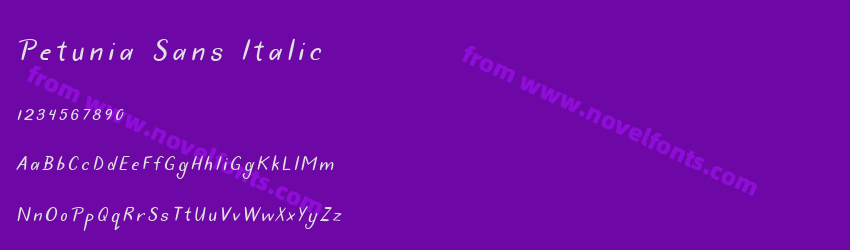 Petunia Sans ItalicPreview Petunia Sans ItalicPreview