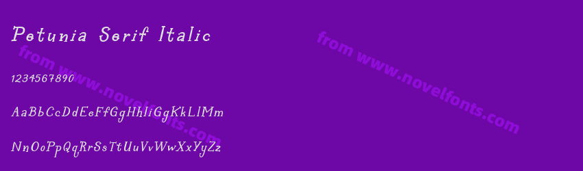 Petunia Serif ItalicPreview Petunia Serif ItalicPreview