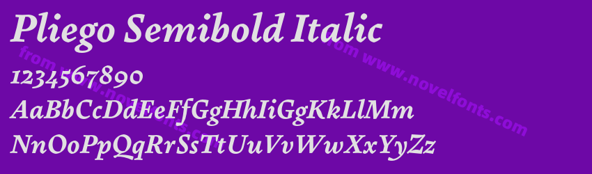 Pliego Semibold ItalicPreview Pliego Semibold ItalicPreview