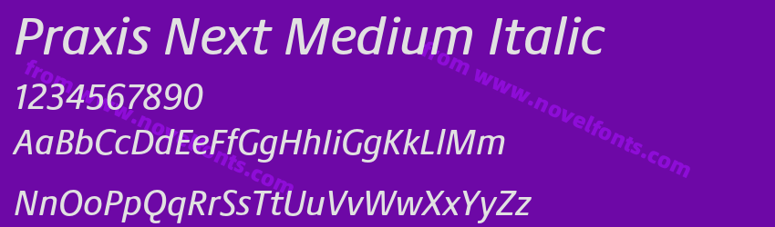 Praxis Next Medium ItalicPreview Praxis Next Medium ItalicPreview