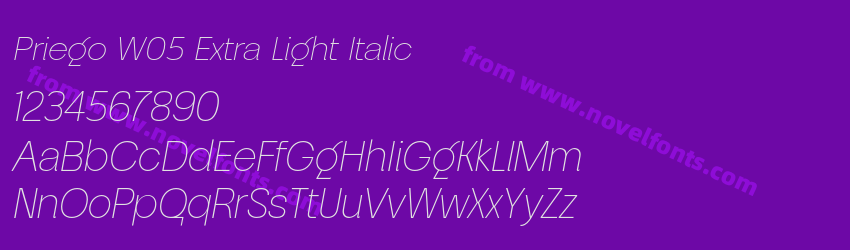 Priego W05 Extra Light ItalicPreview Priego W05 Extra Light ItalicPreview