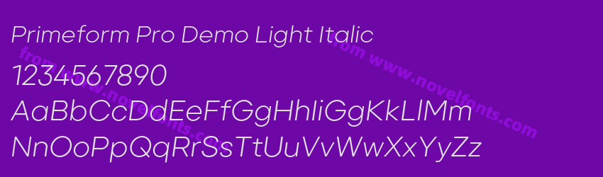 Primeform Pro Demo Light ItalicPreview Primeform Pro Demo Light ItalicPreview