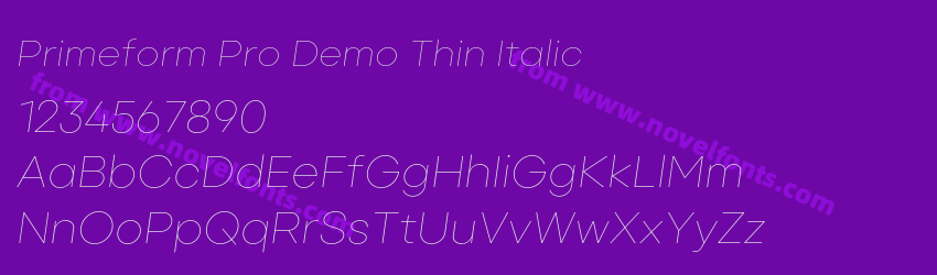Primeform Pro Demo Thin ItalicPreview Primeform Pro Demo Thin ItalicPreview