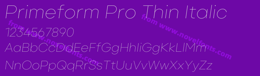 Primeform Pro Thin ItalicPreview Primeform Pro Thin ItalicPreview