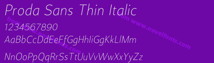 Proda Sans Thin ItalicPreview Proda Sans Thin ItalicPreview