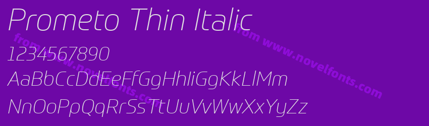 Prometo Thin ItalicPreview Prometo Thin ItalicPreview