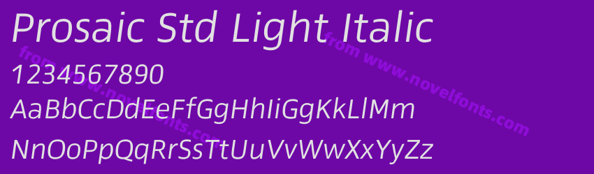 Prosaic Std Light ItalicPreview Prosaic Std Light ItalicPreview
