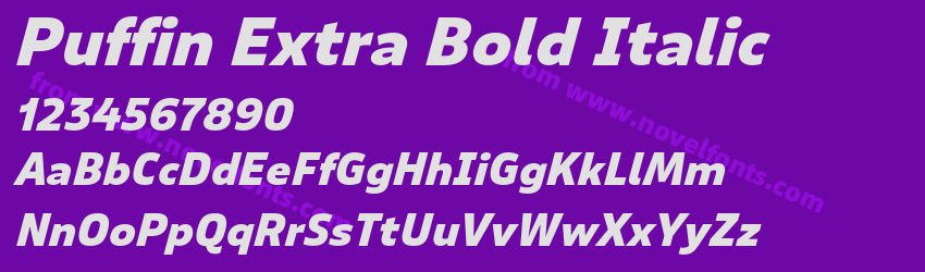 Puffin Extra Bold ItalicPreview Puffin Extra Bold ItalicPreview