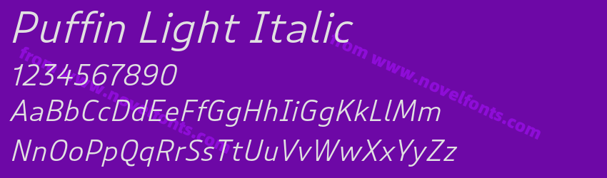 Puffin Light ItalicPreview Puffin Light ItalicPreview