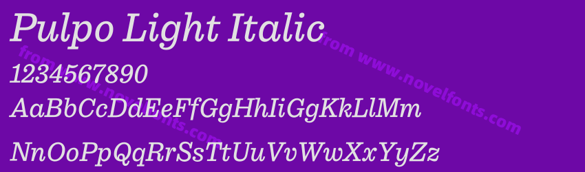 Pulpo Light ItalicPreview Pulpo Light ItalicPreview