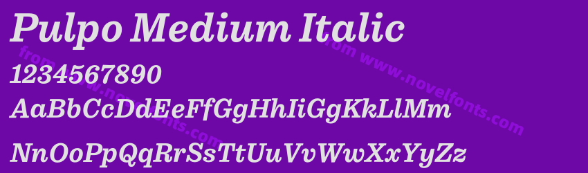 Pulpo Medium ItalicPreview Pulpo Medium ItalicPreview