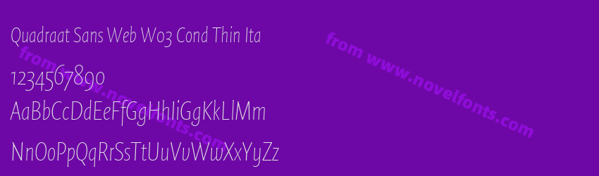 Quadraat Sans Web W03 Cond Thin ItaPreview Quadraat Sans Web W03 Cond Thin ItaPreview