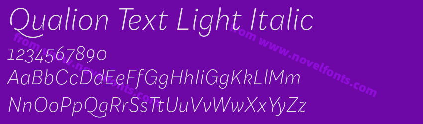 Qualion Text Light ItalicPreview Qualion Text Light ItalicPreview