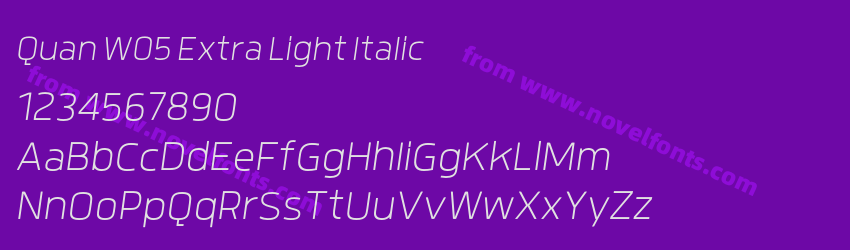 Quan W05 Extra Light ItalicPreview Quan W05 Extra Light ItalicPreview