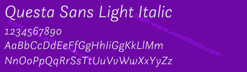 Questa Sans Light ItalicPreview Questa Sans Light ItalicPreview