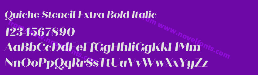Quiche Stencil Extra Bold ItalicPreview Quiche Stencil Extra Bold ItalicPreview
