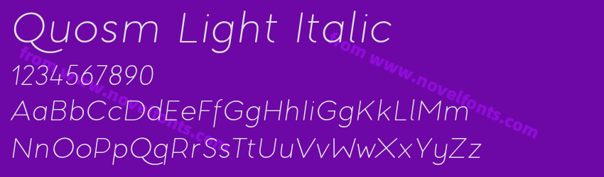 Quosm Light ItalicPreview Quosm Light ItalicPreview