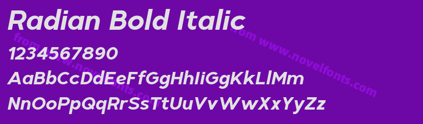 Radian Bold ItalicPreview Radian Bold ItalicPreview