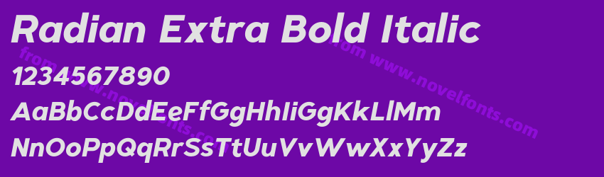 Radian Extra Bold ItalicPreview Radian Extra Bold ItalicPreview