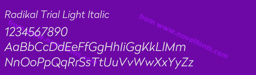 Radikal Trial Light ItalicPreview Radikal Trial Light ItalicPreview