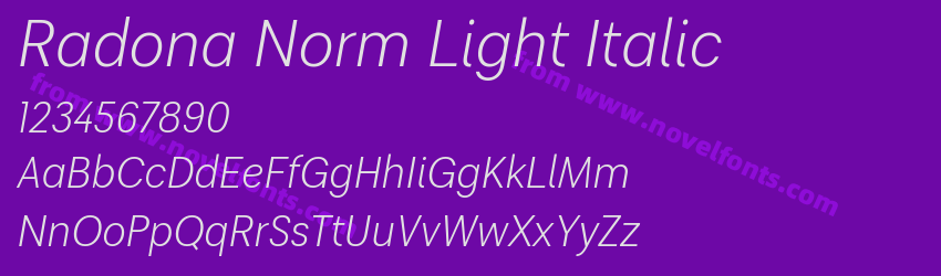 Radona Norm Light ItalicPreview Radona Norm Light ItalicPreview