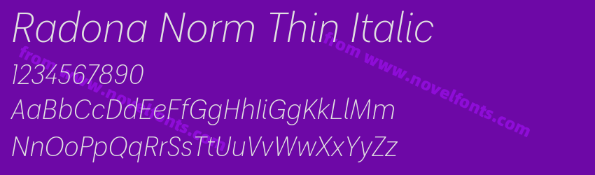 Radona Norm Thin ItalicPreview Radona Norm Thin ItalicPreview