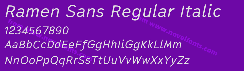 Ramen Sans Regular ItalicPreview Ramen Sans Regular ItalicPreview