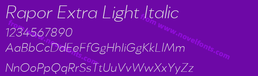Rapor Extra Light ItalicPreview Rapor Extra Light ItalicPreview