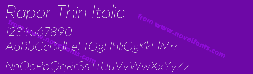 Rapor Thin ItalicPreview Rapor Thin ItalicPreview