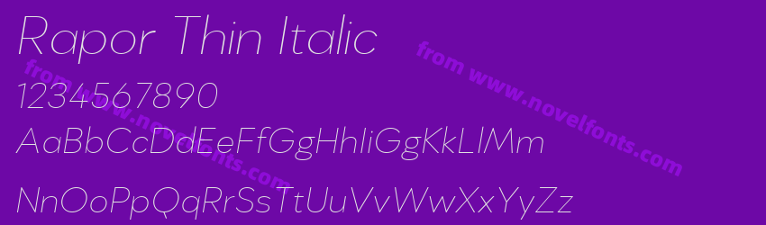 Rapor Thin ItalicPreview Rapor Thin ItalicPreview