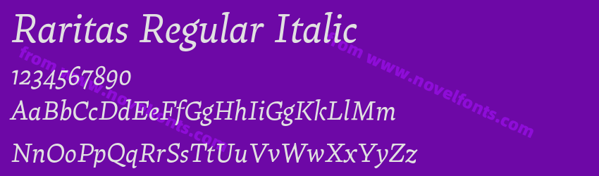 Raritas Regular ItalicPreview Raritas Regular ItalicPreview