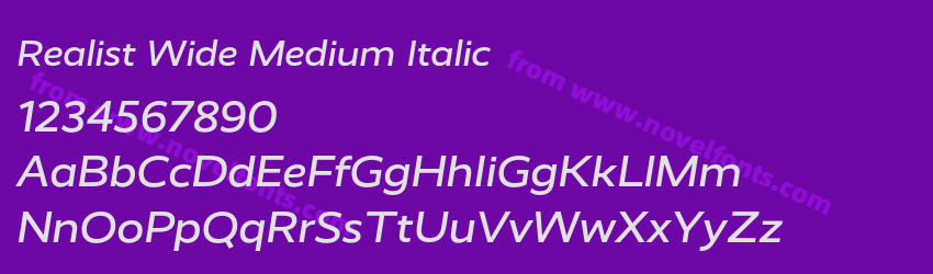 Realist Wide Medium ItalicPreview Realist Wide Medium ItalicPreview