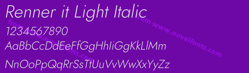 Renner it Light ItalicPreview Renner it Light ItalicPreview