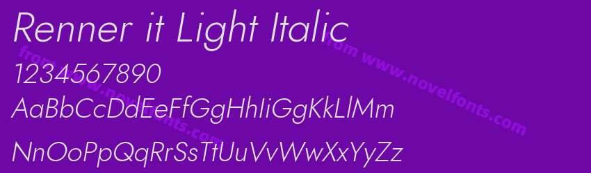 Renner it Light ItalicPreview Renner it Light ItalicPreview